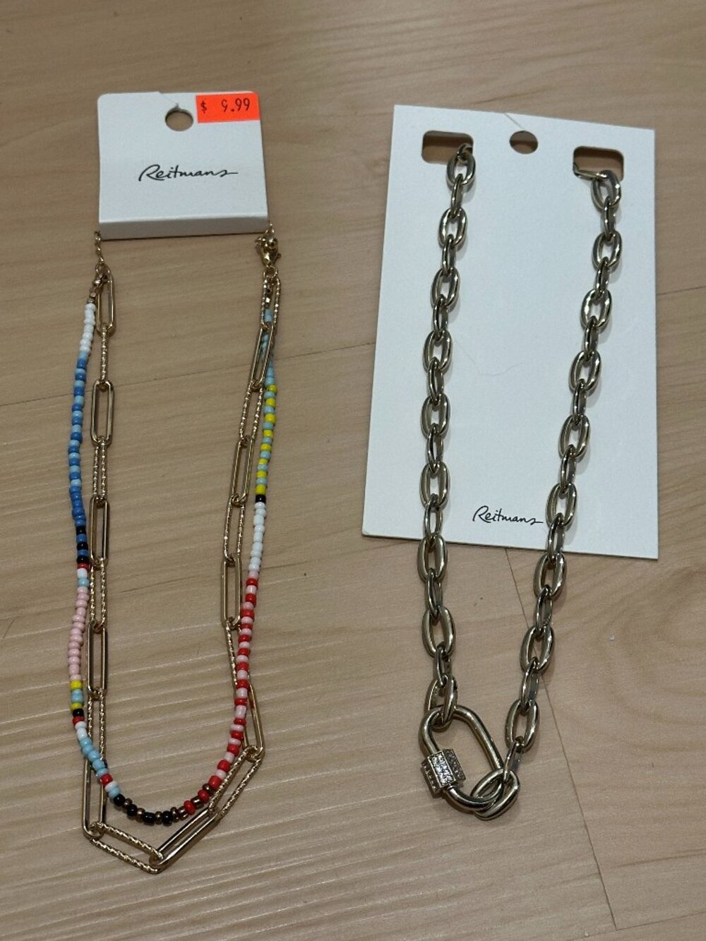 Pair of Paper Clip Chain Necklaces